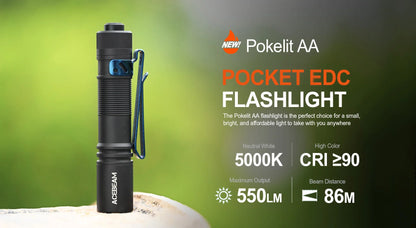 Acebeam Pokelit AA LED Flashlight With 14500 Battery