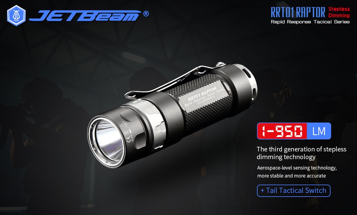 Jetbeam RRT01 Raptor 950 Lumens LED Flashlight