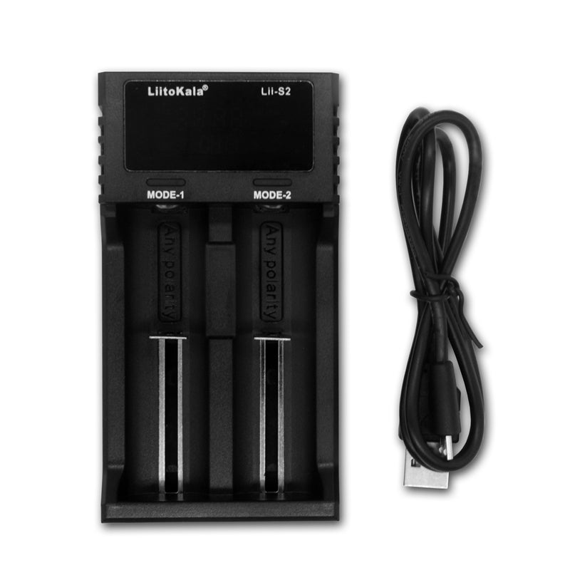Liitokala Lii-S2 Dual Bay USB Fully Automatic Multi 18650 Battery Charger 21700