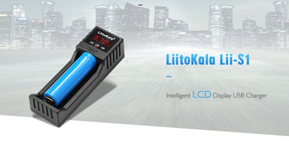 Liitokala Lii-S1 Single Bay Fully Automatic Battery Charger 1000ma - 1amp