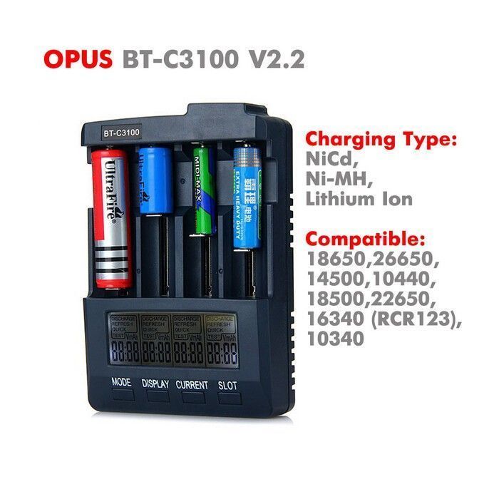 OPUS BT-C3100 V2.2 18650 21700 26650 Li-ion Battery Charger