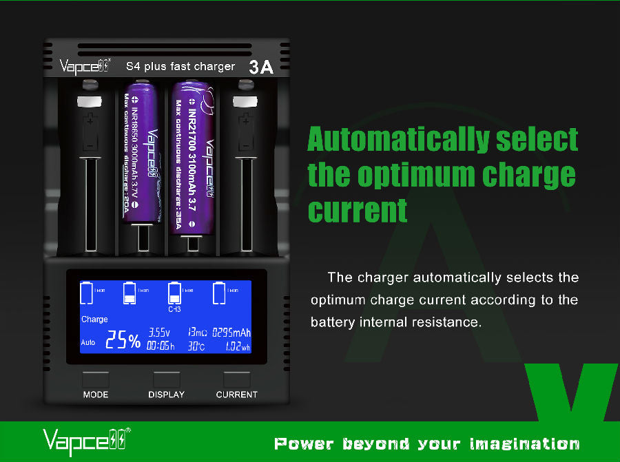 Vapcell S4 Plus 12A Super Smart Battery Charger