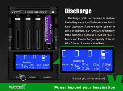 Vapcell S4 Plus 12A Super Smart Battery Charger