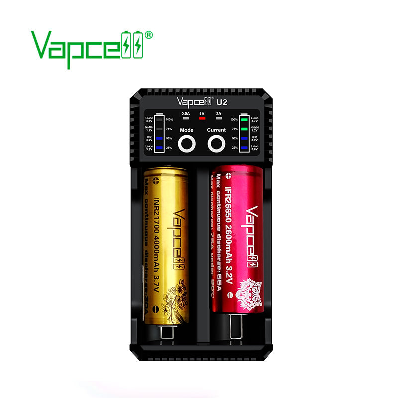 Vapcell U2 2-Bay Multi-Function Smart Battery Charger